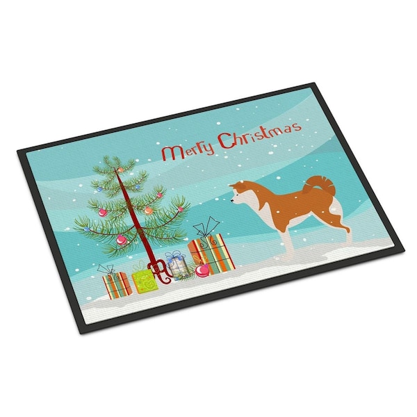 Carolines Treasures Akita Merry Christmas Tree Indoor or Outdoor Mat, 24 x 36 BB2990JMAT - main